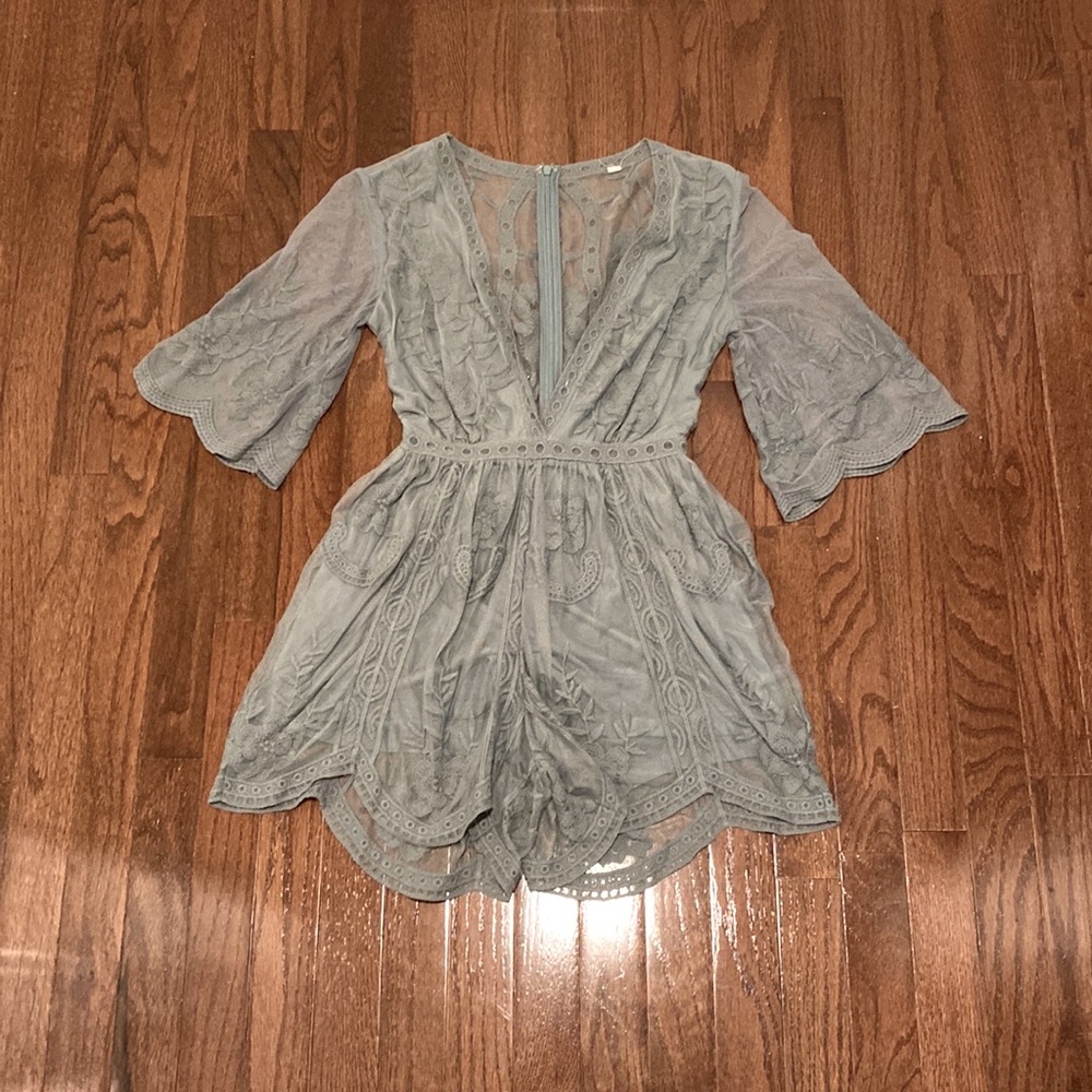 Sage Lace Romper